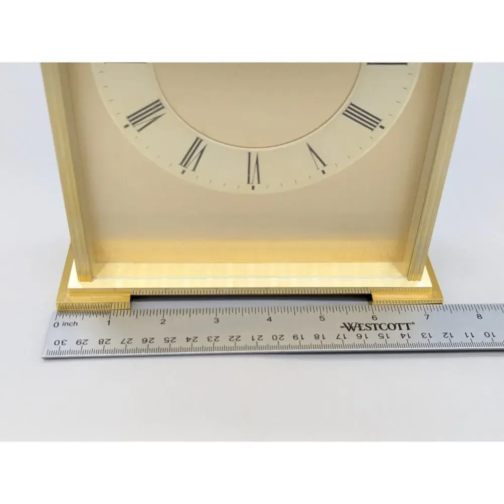 Howard Miller Exton 645-569 Brass Carriage Desk Shelf Mantel Clock Works Great